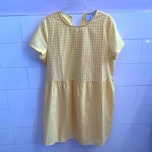 ASOS yellow gingham mini smock dress, size M, unworn, perfect condition